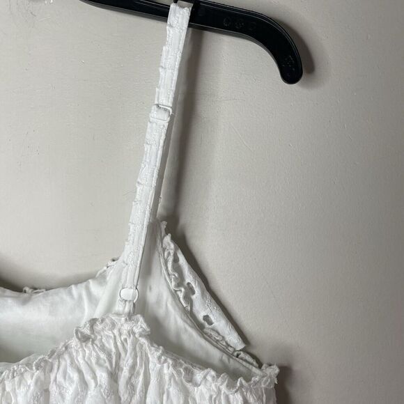 SLATE & WILLOW Ruffle Dress Women Large White Eyelet Midi Tiered 100% Cotton - Picture 13 of 15